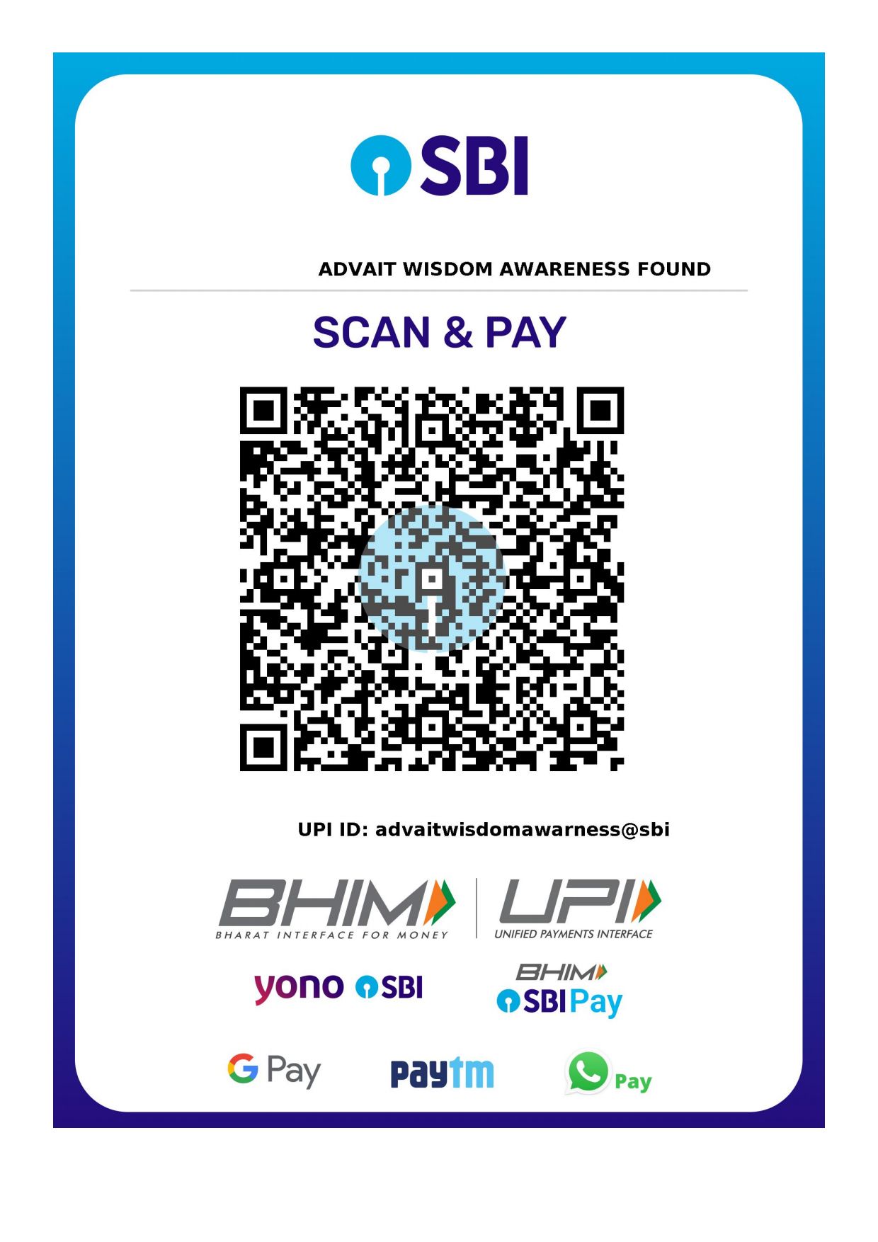 Advait Wisdom UPI QR Code